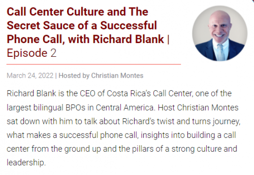 FIRST CONTACT STORIES OF THE CALL CENTER NOBELBIZ PODCAST GUEST RICHARD BLANK